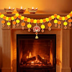 Diwali Artificial Marigold Garland with Lotus and Bell for Home Decoration, alternate view 4