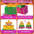 Diwali Decorations for Home, Happy Diwali Wooden Block Table Centerpieces, alternate view 4