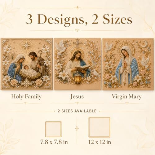 DIY Christmas Pearl Diamond Painting Art Kit with Frame, DIY Jesus Pearl Art Kit, 5D Special Shape Diamond, alternate view 2