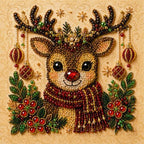 DIY Christmas Pearl Diamond Painting Art Kit with Frame, Home Wall Decor Art Craft Kit, Holiday Christmas Wall