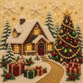 DIY Christmas Pearl Diamond Painting Art Kit with Frame, Home Wall Decor Art Craft Kit, Holiday Christmas Wall