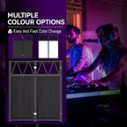 DJ Facade Booth Portable DJ Booth Table, Folding 2-Tier Workstation Table with Cable Management Holes, alternate view 3