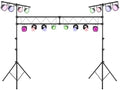 DJ Light Stand, 14FT Lighting Truss System with 32 Lights Hold 220LBS Capacity, 11-Level Adjustable Heights