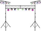 DJ Light Stand, 14FT Lighting Truss System with 32 Lights Hold 220LBS Capacity, 11-Level Adjustable Heights
