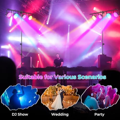 DJ Light Stand, 14FT Lighting Truss System with 32 Lights Hold 220LBS Capacity, 11-Level Adjustable Heights, alternate view 2