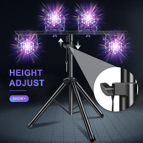 DJ Light Stand Heavy Duty Par Can Tripod T-Bar Stage Lights Stand Adjustable 39-100 Inch DJ Lighting Tripod, alternate view 4