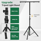 Dj Light Stand Metal Stage Tripod Stand with T Bar Crossbar Mount, alternate view 2