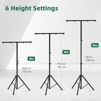 Dj Light Stand Metal Stage Tripod Stand with T Bar Crossbar Mount, alternate view 3