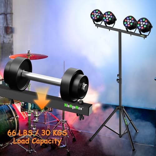 Dj Light Stand Metal Stage Tripod Stand with T Bar Crossbar Mount, alternate view 6