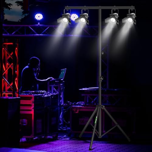 Dj Light Stand Metal Stage Tripod Stand with T Bar Crossbar Mount, alternate view 7