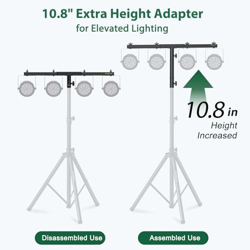 DJ Light Stand T-Bar Cross Bar with Extended Pole Mount, Set of 2, alternate view 2