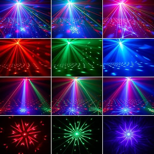 DJ Light with Stand,7IN1 DJ Disco Party Light with Stand&Carry Bag RGB Par Lights, Rotating Ball, Strobe, UV, alternate view
