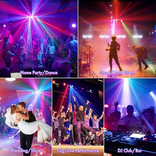 DJ Light with Stand,7IN1 DJ Disco Party Light with Stand&Carry Bag RGB Par Lights, Rotating Ball, Strobe, UV, alternate view