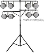 DJ Lighting Stand, Height Adjustable, 12 ft Tall, with Side Bars and Tripod Base (STLS-M12), alternate view 2