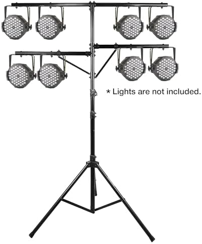 DJ Lighting Stand, Height Adjustable, 12 ft Tall, with Side Bars and Tripod Base (STLS-M12), alternate view 2