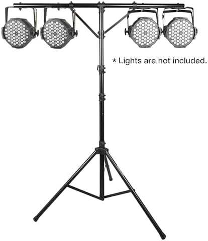 DJ Lighting Stand, Height Adjustable, 12 ft Tall, with T-Bar and Tripod Base (STLS-T12), alternate view 2