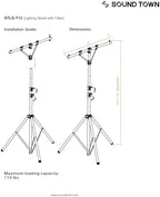 DJ Lighting Stand, Height Adjustable, 12 ft Tall, with T-Bar and Tripod Base (STLS-T12), alternate view 5