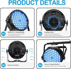 DJ Lights, 54 x 3W RGB LED Stage Par Lights, DMX/Sound(LPC015,4P) in Black, alternate view 3