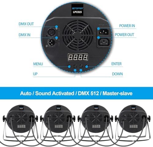 DJ Lights, 54 x 3W RGB LED Stage Par Lights, DMX/Sound(LPC015,8P) in Black, alternate view 4