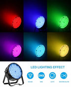 DJ Lights, 54 x 3W RGB LED Stage Par Lights, DMX/Sound(LPC015,8P) in Black, alternate view 5