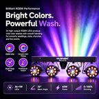 DJ Lights DMX Stage Lights LED PAR Light with Strobe Uplighting, alternate view 3