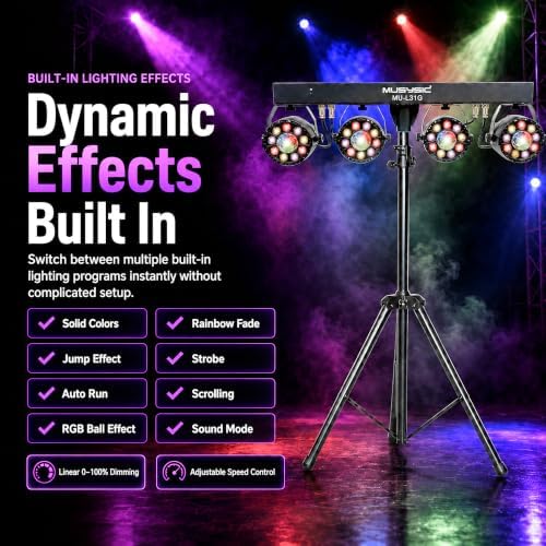 DJ Lights DMX Stage Lights LED PAR Light with Strobe Uplighting, alternate view 5