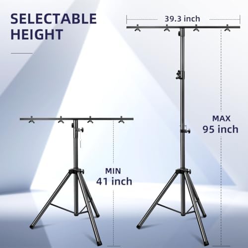 DJ Lights Stand 41-95 Inch, Heavy Duty DJ Stand 1 Pack, Adjustable Height Par Can Tripod Stage Light Stand 8ft, alternate