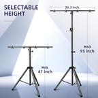 DJ Lights Stand 41-95 Inch, Heavy Duty DJ Stand 1 Pack, Adjustable Height Par Can Tripod Stage Light Stand 8ft, alternate