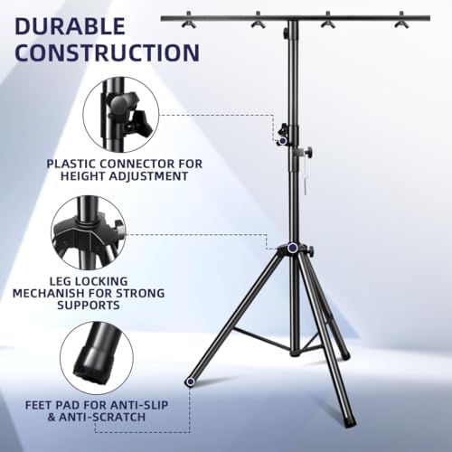 DJ Lights Stand 41-95 Inch, Heavy Duty DJ Stand 1 Pack, Adjustable Height Par Can Tripod Stage Light Stand 8ft, alternate