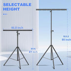 DJ Lights Stand with Round T Bar, Heavy Duty Par Can Tripod, alternate view 2