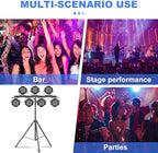 DJ Lights Stand with Round T Bar, Heavy Duty Par Can Tripod, alternate view 6