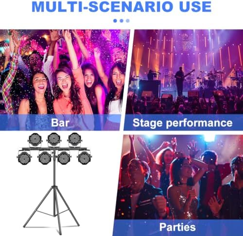 DJ Lights Stand with Round T Bar, Heavy Duty Par Can Tripod, alternate view 6
