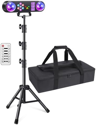DJ Lights with Carry Bag,5IN1 DJ Party Lights with Stand Party Light Disco Light by Remote Control Sound