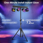 DJ Lights with Stand, Rechargeable Battery Powered Stage Light System, 4-in-1 Party Bar Light Package, Sound, alternate view