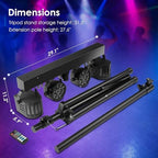 DJ Lights with Stand, Rechargeable Battery Powered Stage Light System, 4-in-1 Party Bar Light Package, Sound, alternate view