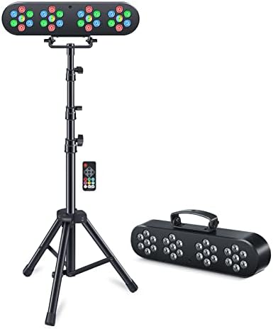 DJ Lights with Stand, Telbum Stage Lights with Stand Sound Activated LED Par Light Set, for Mobile Booth Gig Bar