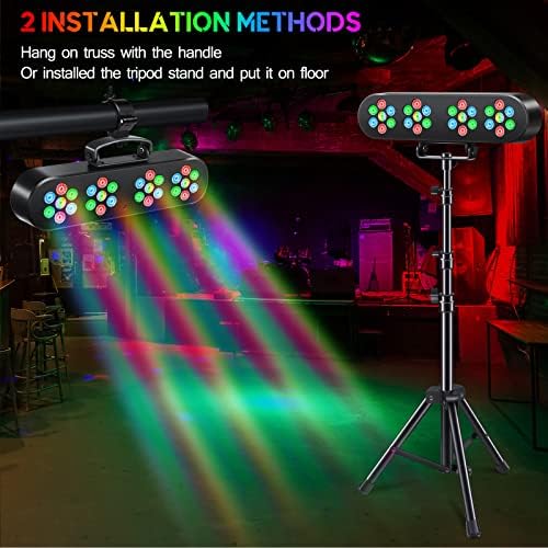 DJ Lights with Stand, Telbum Stage Lights with Stand Sound Activated LED Par Light Set, for Mobile Booth Gig Bar, alternate