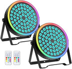 DJ Par Lights 2Pack 90W 60LEDs RGB Halo Strip in Black