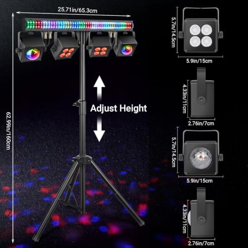 DJ Stage Light with Stand | 150W 3IN1 Party Lighting, alternate view 6