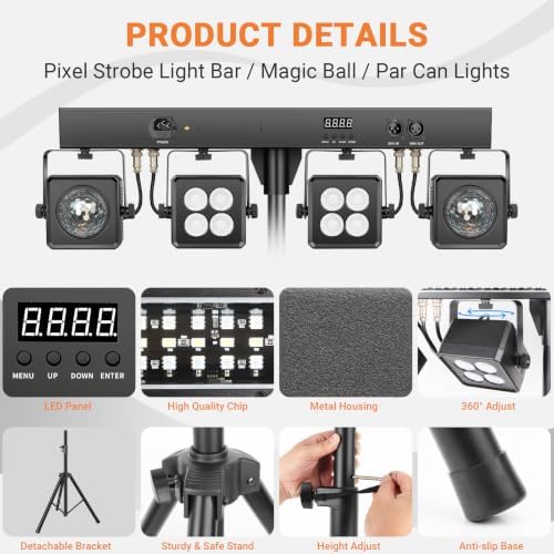 DJ Stage Light with Stand | 150W 3IN1 Party Lighting, alternate view 7