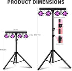 DJ Stage Lights with Stand, 240W RGBW LED Par Light, DMX, Wireless Footpedal, Remote Control, Sound-Activated, alternate view