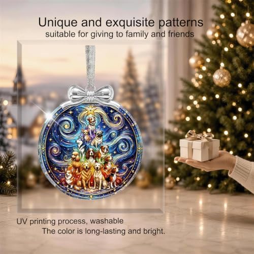 Dog Tree Christmas Ornament Crystal Glass 3 * 3.3 in for Xmas Tree Decor, alternate view 5