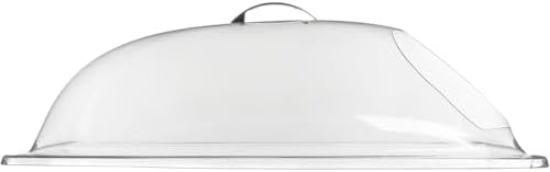 Dome Cover - Clear End Cut Food Cover for Displays, 21.25in Plastic Dome with Handle, Commercial Use in Clear