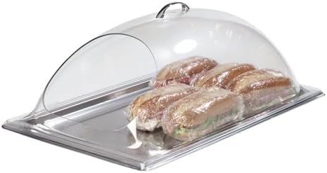 Dome Cover - Clear End Cut Food Cover for Displays, 21.25in Plastic Dome with Handle, Commercial Use in Clear, alternate view
