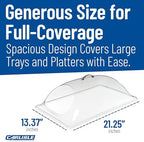 Dome Cover - Clear End Cut Food Cover for Displays, 21.25in Plastic Dome with Handle, Commercial Use in Clear, alternate view
