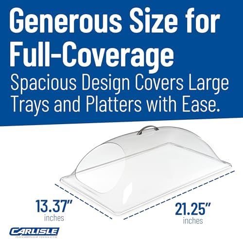 Dome Cover - Clear End Cut Food Cover for Displays, 21.25in Plastic Dome with Handle, Commercial Use in Clear, alternate view