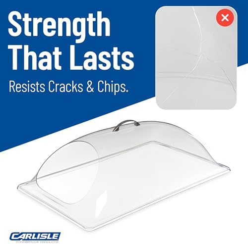 Dome Cover - Clear End Cut Food Cover for Displays, 21.25in Plastic Dome with Handle, Commercial Use in Clear, alternate view