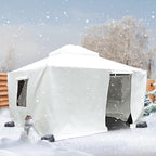 Domi 12' x 14' Universal Winter Gazebo Cover, All Season Waterproof Enclosed Cover with Sidewalls & Ventilated