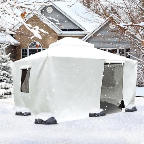 Domi 12' x 14' Universal Winter Gazebo Cover, All Season Waterproof Enclosed Cover with Sidewalls & Ventilated, alternate