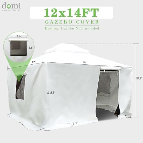 Domi 12' x 14' Universal Winter Gazebo Cover, All Season Waterproof Enclosed Cover with Sidewalls & Ventilated, alternate
